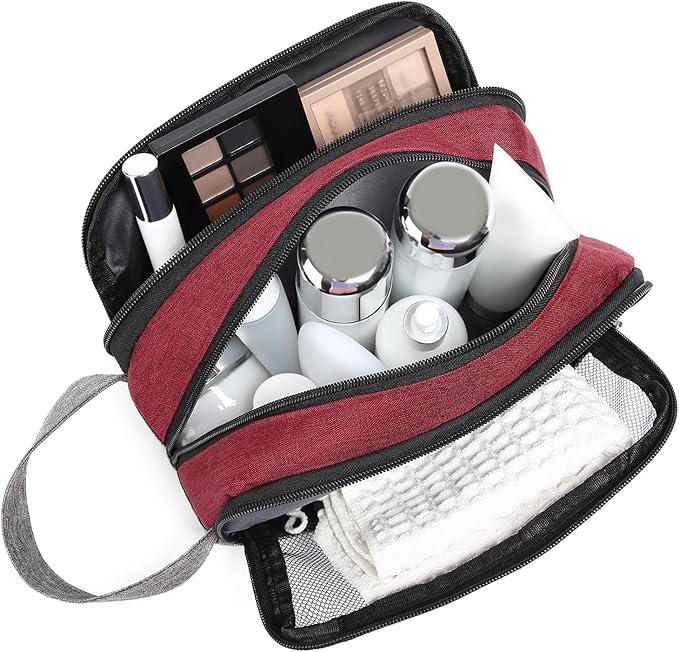 Yeiotsy Men's Travel Toiletry Bag – Color Clash Dopp Kit with Mesh Pockets, Durable Shaving Organizer for Gym, Camping & Weekend Trips