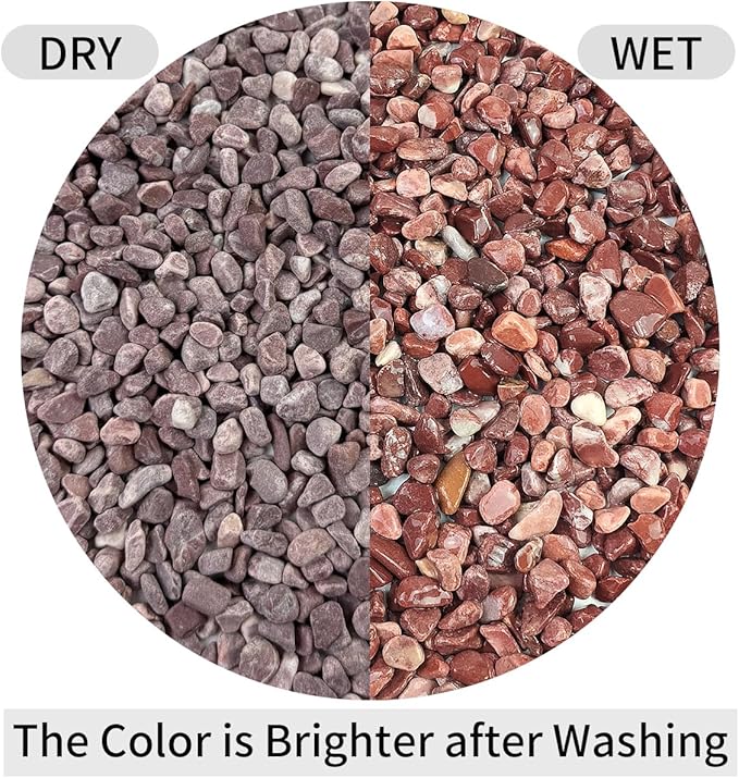 FANTIAN 2 lbs Succulent and Cactus Pebbles Gravel, 3/8 Inch Decorative Red River Rocks for Plants Indoor, Vases, Terrariums, Potted Top Dressing and Outdoor Decorative Stones