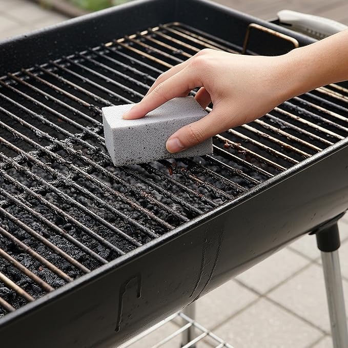 HATOKU 4 Pack Grill Cleaning Bricks, Pumice Stone for Cleaning Oven, Stove, BBQ Grill, Commercial Grade Cleaner for Cookers, Frying Pans, Racks, Flat