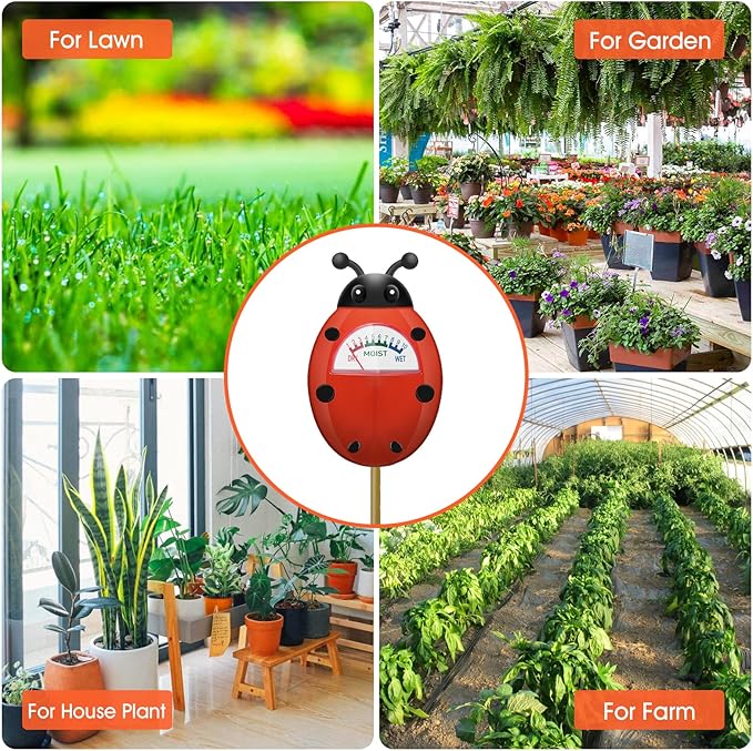 UNIWA Soil Moisture Meter, Plants Moisture Meter, Gardening Tool Kits for Plant Care, Plant Water Monitor for Garden, Farm, Lawn Indoor & Outdoor Use, No Batteries Required