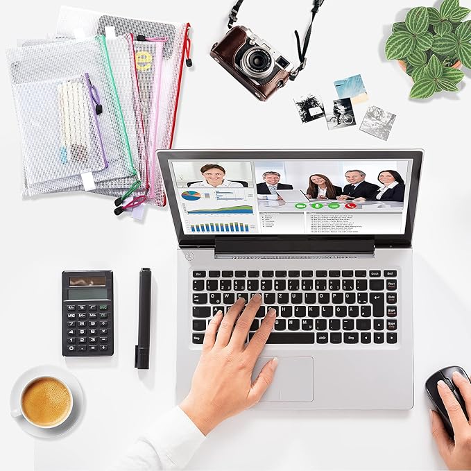 48pcs Mesh Zipper Pouch Bags, 8 Sizes Waterproof Plastic Zipper File Bags, 16 Colors,Multipurpose for Travel Storage, School Supplies, Office Appliances and Home Organizing,Multicolored