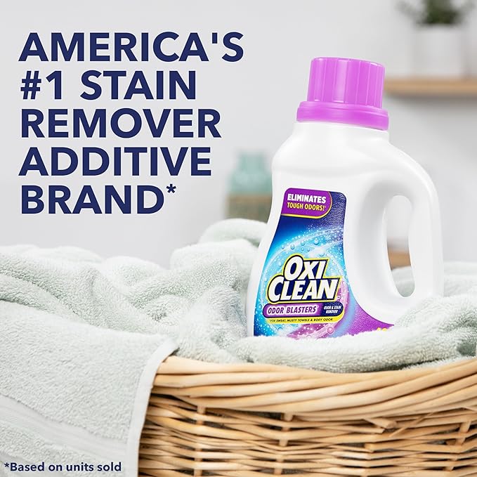 OxiClean Odor Blasters Odor and Stain Remover Laundry Booster Liquid, 50 fl oz