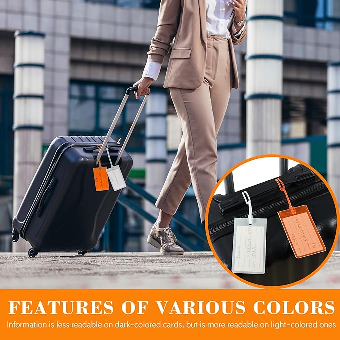 10 Pack Luggage Tags for Suitcases, Airplane Travel Essentials for Flying, International Travel Must-Haves, and Luggage Accessories by Sodsay