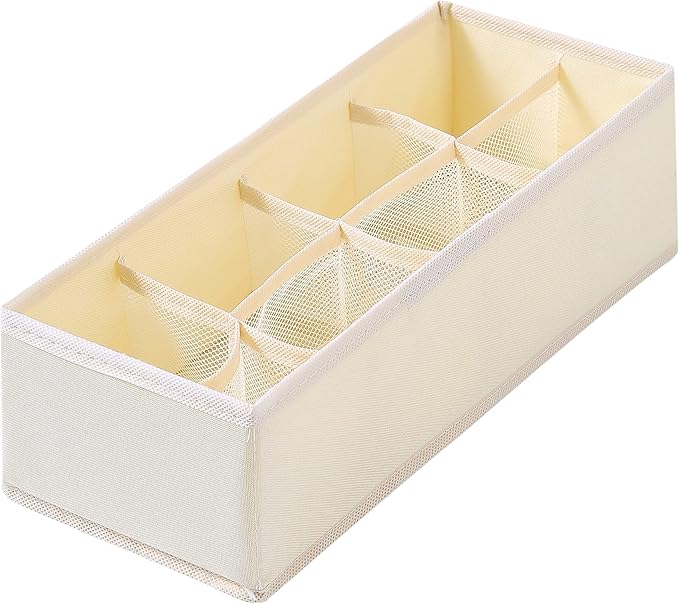 Qozary 3 Pack Sock Underwear Drawer Organizer Dividers, Collapsible Cabinet Closet Storage Boxes for Clothes, Socks, Lingerie, Underwear, Tie, Belt, Baby, Bedroom