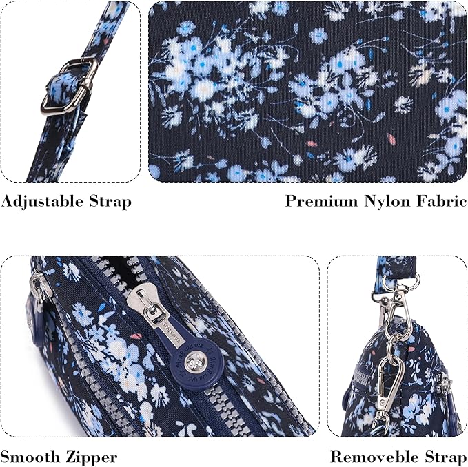 AOCINA Small Wristlet Wallet for Women RFID Blocking Crossbody Purse Gifts for Valentine's Day Nylon Cell Phone Purses