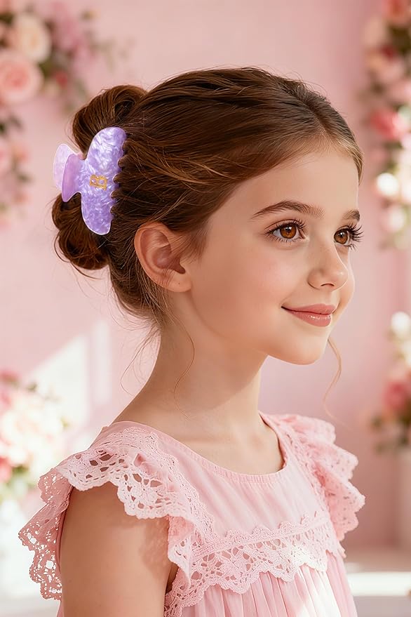 Acrylic Letter Hair Clips for Women - Purple Monogram Hair Claw Alphabet Large Hair Clip, Fashion Glitter Claw Clips Elegant And Durable Hair Accessory, Letter L