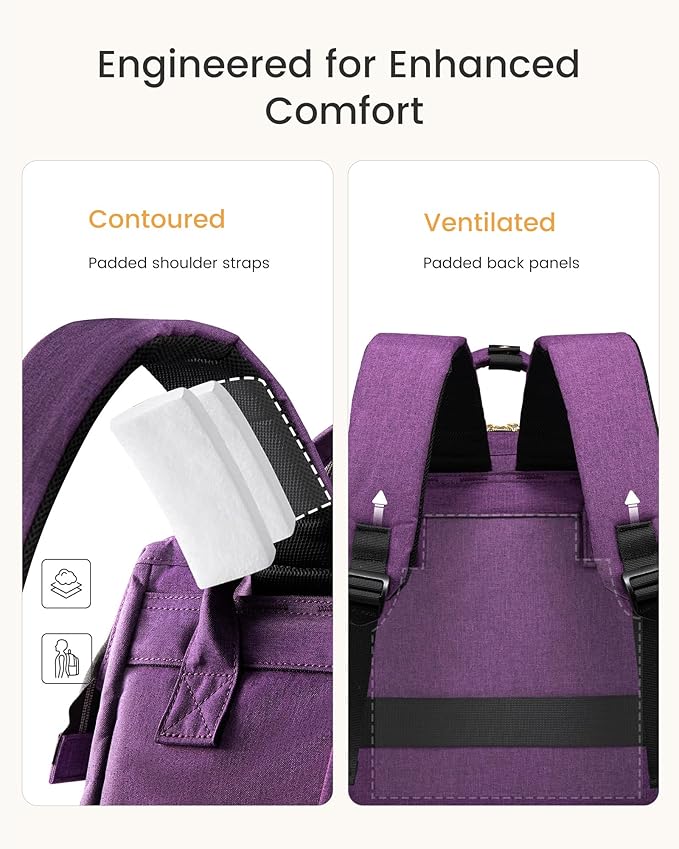 LOVEVOOK Laptop Backpack for Women with Giant Tumbler Holder Pocket,17 inch Waterproof Travel Backpack Purse Computer Laptop Bag,Professional Work College Nurse Teacher Backpack Personal Item,Coffee