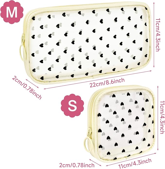 4 Pieces Mini Zipper Nylon Mesh Pouch, Mesh Cosmetic Bags Makeup Bags, Multipurpose Travel Toiletry Bags for Office Supplies and Travel Accessories (Multicolored 01, S)