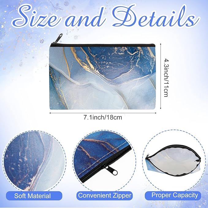 Reginary 20 Pieces Marble Cosmetic Bag Bulk for Women Marble Makeup Bag Gifts Roomy Makeup Bags with Zipper Toiletry Bags Pouch Travel Accessory Organizer Christmas Small Gifts, 7 x 4.3 Inches