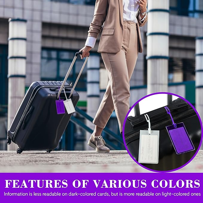 30 Pack Luggage Tags for Suitcases, Airplane Travel Essentials for Flying, International Travel Must Haves, and Luggage Accessories by Sodsay