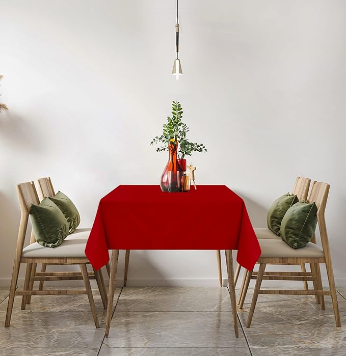 Utopia Kitchen Square Table Cloth 2 Pack (54x54 Inches, Red), Tablecloth Machine Washable, Polyester Table Cover for Dining, Buffet Parties, Picnics, Events, Weddings and Restaurants