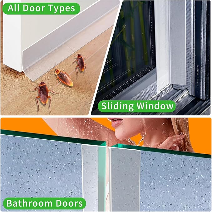 1.4in Brown Weather Stripping Door Seal – Heavy-Duty Silicone, Strong Adhesive, Seals Medium Gaps for Winter Cold Protection and Energy Efficiency