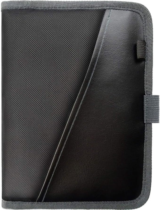 Glove Box Compartment Organizer - Car Document Holder - Owner Manual Case Pouch - Vehicle Storage Wallet for Registration & Insurance Card - Premium Auto Paperwork Holder - Log Book included - Gray