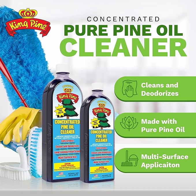 King Pine Concentrated Pine Oil Multi-Surface Cleaner Industrial Strength, Original Black, 64 Fl Oz