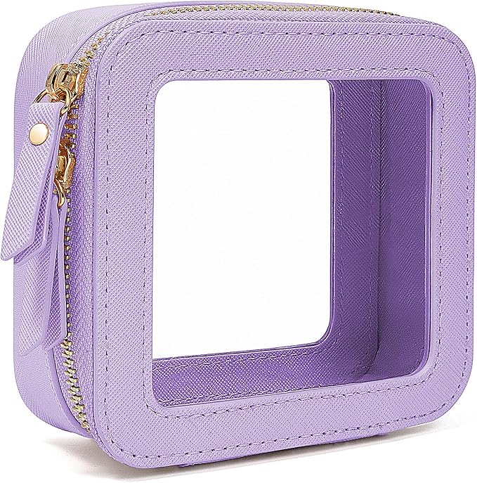 Travel Clear Makeup Bag Set, TSA Approved Cosmetic Bag Case with Zipper Portable Makeup Pouch Toiletry Bag Women Traveling Cosmetic Organizer Storage Bag Car Organizer Car Essentials for Women