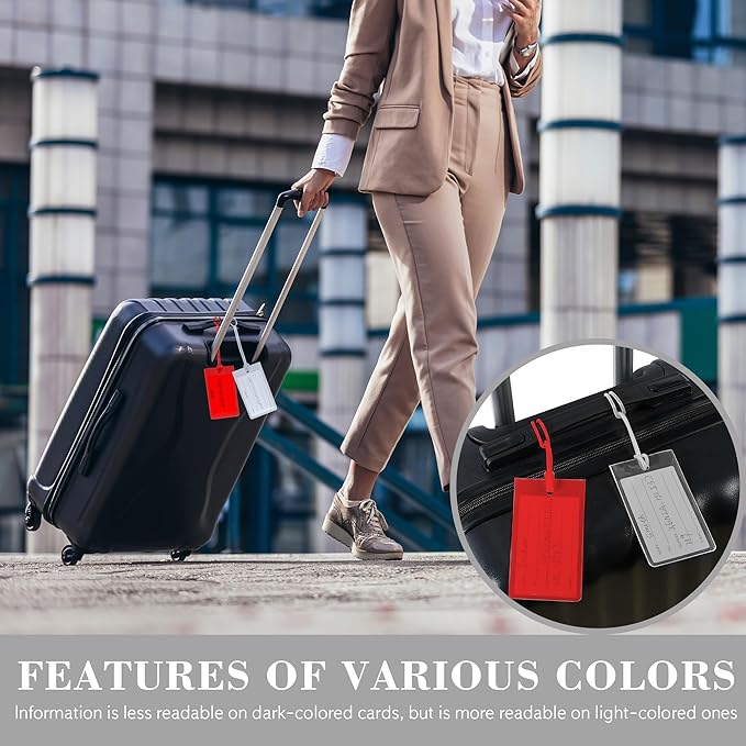 30 Pack Luggage Tags for Suitcases, Airplane Travel Essentials for Flying, International Travel Must-Haves, and Luggage Accessories by Sodsay