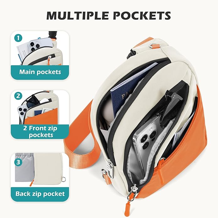 TOPEAST Anti Theft Crossbody Bags for Women Men, Small Sling Crossbody Bag Travel Purse Shoulder Wallet with RFID Blocking
