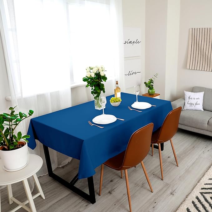 Utopia Kitchen Rectangle Table Cloth 2 Pack (60x102 Inches, Royal Blue), Tablecloth Machine Washable, Polyester Table Cover for Dining, Buffet Parties, Picnics, Events, Weddings and Restaurants