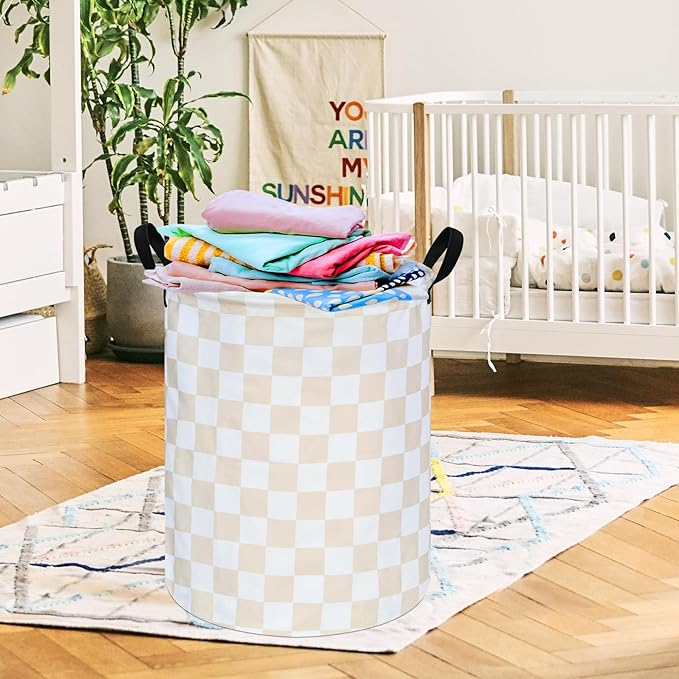 Girls Laundry Basket Cute Kids Hamper Room Decor Storage Basket,Toy Box Canvas Collapsible Organizer Bins for Home/Dorm/Kitchen/Pet/Office/Closet/Shelf/Gift Baskets