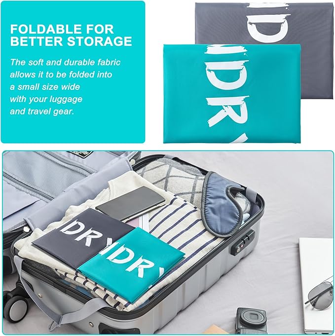 2 Pack 28" x 40" Travel Laundry Bag, Machine Washable Dirty Clothes Organizer with Drawstring, Large Enough to Hold 4 Loads of Laundry, Easy Fit a Laundry Hamper or Basket Travel Essentials