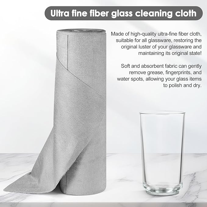 Microfiber Cleaning Cloth, 20 Sheets Glass Cleaning Cloth 11.8" x 15.7", Reusable Towels Kitchen Cleaning Wipes Lint Free Rags for Laptop Camera Lenses LCD Screens (Gray, 11.8" x 15.7")