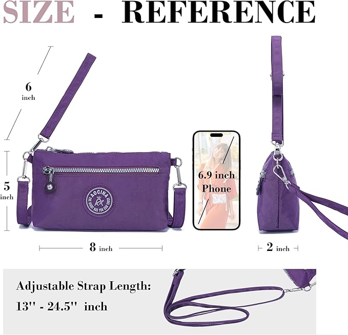 AOCINA Small Wristlet Wallet for Women RFID Blocking Crossbody Purse Gifts for Valentine's Day Nylon Cell Phone Purses