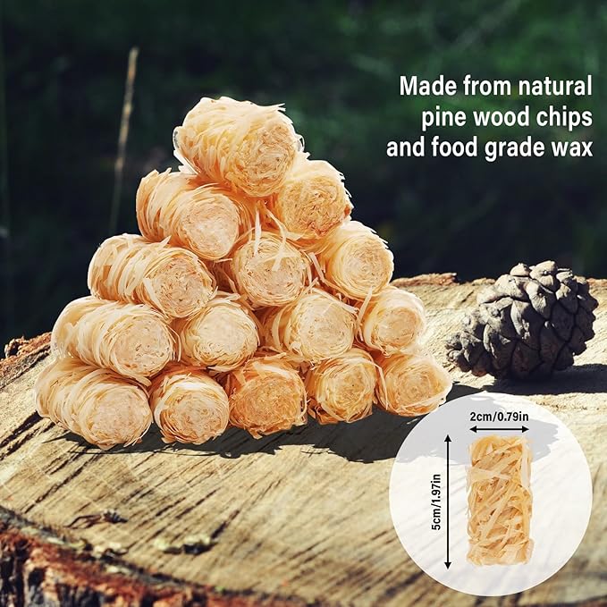 HGD Natural Fire Starters (32 Pcs) - Waterproof & Odorless Charcoal Starters for Fireplace, Campfire, BBQ, Grill, Fire Pit, Wood & Pellet Stove, Chimney, Pizza Oven & Smoker - Indoor & Outdoor Use