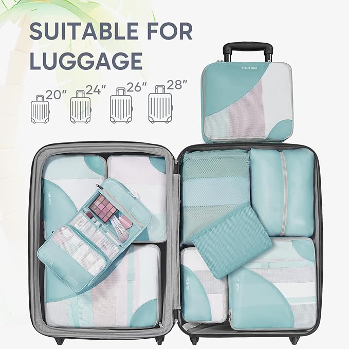 10 Set Packing Cubes for Travel, Gifts for Women Mom,Anti-Tearing Suitcase Organizer,OlarHike Vacation Essentials & Accessories for Cruise Ship