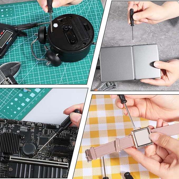 10 Pcs Mini Screwdriver Set, 5 Small Phillips Screwdriver and 5 Flat Head Screwdrivers Precision Repair Tool Kit Cross Pocket Tiny Screwdrivers for Eyeglasses Watches Laptops Small Appliances