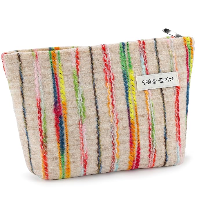 ZLFSRQ Makeup Bag Travel Cute Cosmetic Bags for Women Large Capacity Rainbow Toiletry Pouch Zipper Cosmetic Pouches for Purse Aesthetic Makeup Brushes Organizer Portable Toiletry Bags