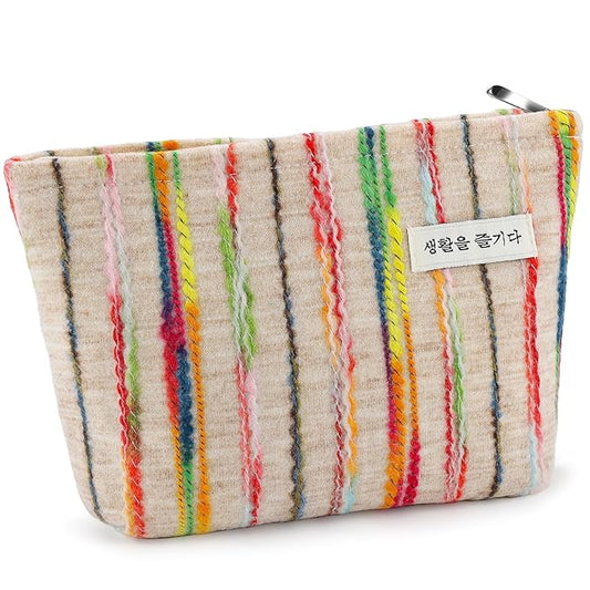 ZLFSRQ Makeup Bag Travel Cute Cosmetic Bags for Women Large Capacity Rainbow Toiletry Pouch Zipper Cosmetic Pouches for Purse Aesthetic Makeup Brushes Organizer Portable Toiletry Bags