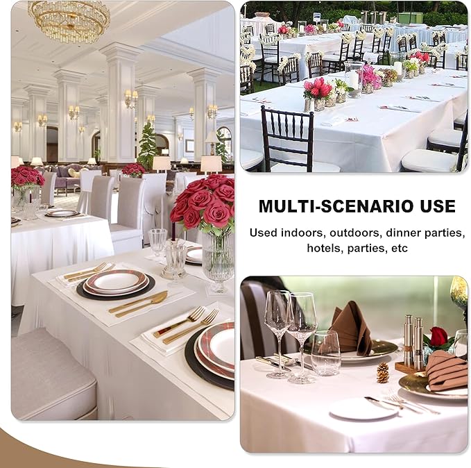 Fitable Navy Rectangle Tablecloths for 6 Foot Tables, 6 Pack - 70 x 108 Inches - Stain Resistant and Washable Table Clothes, Polyester Fabric Table Covers for Wedding, Party, Banquet, Buffect