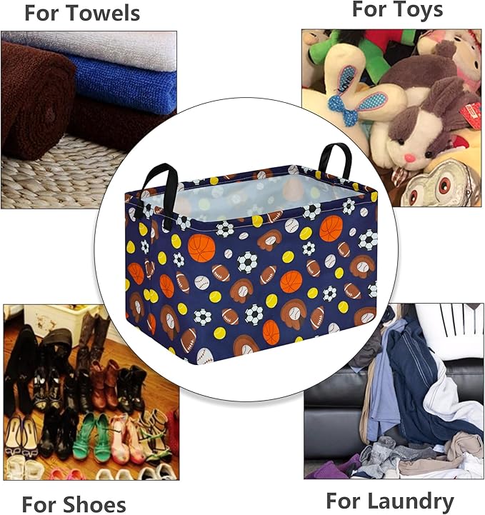 Kids Hamper Storage Bins Organizer Toy Box Laundry Basket Large Canvas Collapsible Chest for Home/Dorm/Kitchen/Pet/Office/Closet/Shelf/Gift Baskets