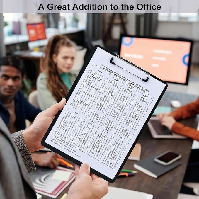 ZCZN Metal Clipboards, 6 Pack Heavy Duty Aluminum Clipboards 12 x 9 Inches, A4 Letter Sizer Document Holder with Low Profile Clip, Suitable for School, Office, Jobsite or Medical Staff, Black