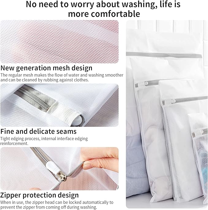3 Pack Large Mesh Laundry Bags by MDSXO - Fine Durable Lingerie Delicates Bag for Washing Machine 16 * 20 inch [3 Pack]