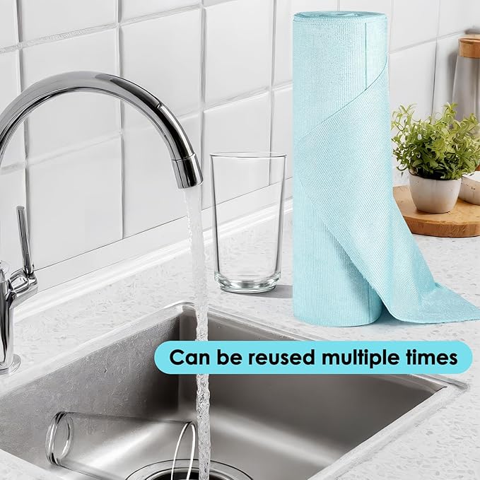 Microfiber Cleaning Cloth, 20 Sheets Glass Cleaning Cloth 11.8" x 15.7", Reusable Towels Kitchen Cleaning Wipes Lint Free Rags for Laptop Camera Lenses LCD Screens (Blue, 11.8" x 15.7")