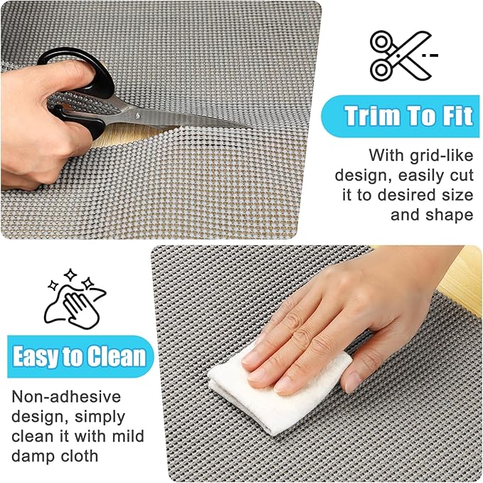 Songrey Non-Adhesive Drawer and Shelf Liner, Non Slip Cabinet Liners, Protect Kitchen Cupboard, Bathroom Drawers, Breathable, Thick Strong Grip mat (23.6IN x 20FT, Cream)