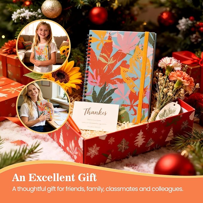 A5 Spiral Sticky Notebook,with 9 pads of decorated sticky notes and a handy notebook,Note Pads Teacher Appreciation Gift Writing Memo Pads School Office Supplies and Daily Life Organization (Autumn)