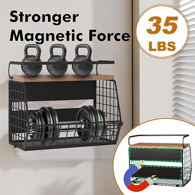 2 Set Magnetic Shelf for Fridge,Onion and Potato Spice Snacks Fruit and Vegetable Storage and Organizer,Wall Hanging Wire Basket for Pantry,Kitchen Countertop,RV and Laundry