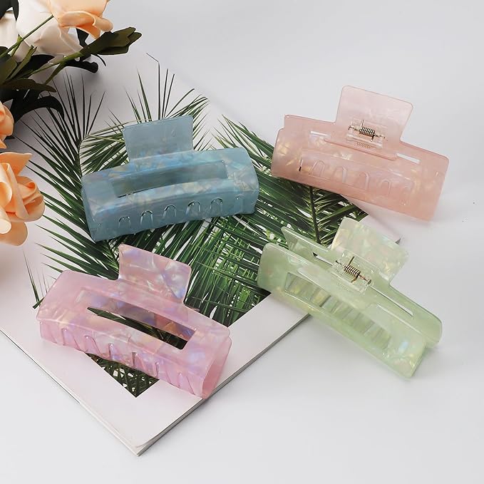 VOCOSTE Hair Caw Clips, Acetic Acid Hair Clips, Tortoise Hair Clips, Large Hair Claw Clips, Hair Barrettes for Women, Purple