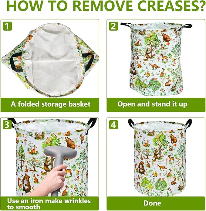 Tree Print Round Laundry Hamper Storage Basket Bins Clothes Nursery Hamper for Home, Gift Storage Bins with Handles