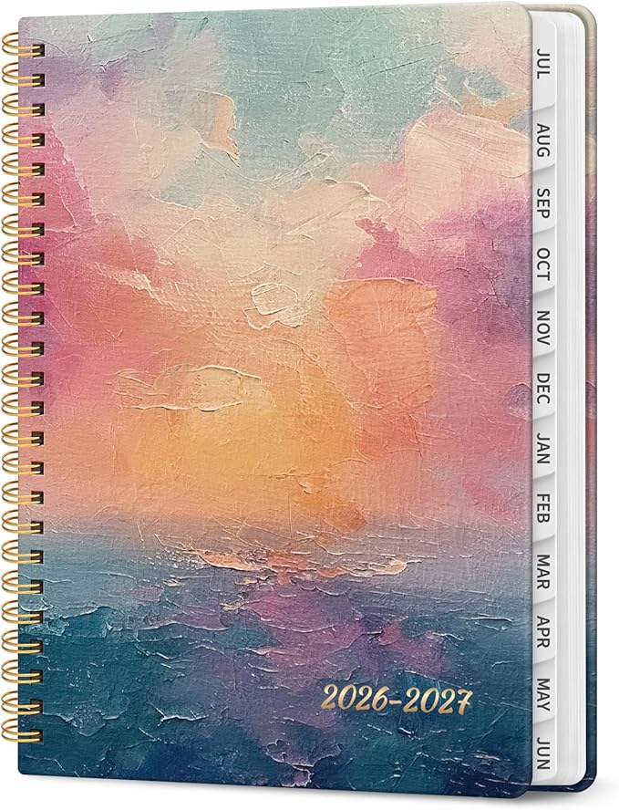 Planner 2026-2027, Academic Year Weekly and Monthly Calender Planner, from Jul 2026 - Jun 2027, Spiral Bound School Planning Book, Perfect for Teacher, Student, Women & Men, A5 (6.3" x 8.5"), Sunset
