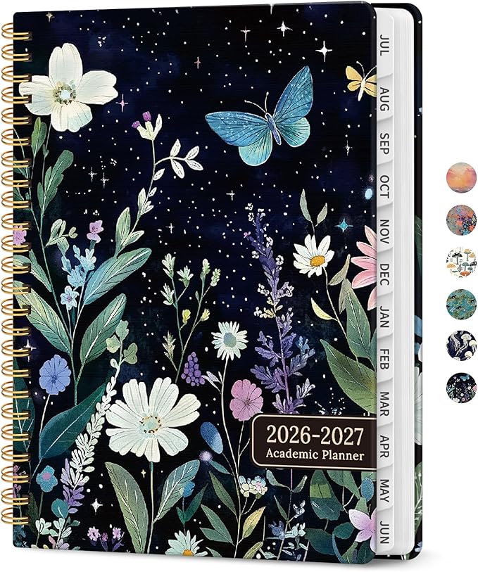 Planner 2026-2027, Academic Year Weekly and Monthly Calender Planner, from Jul 2026 - Jun 2027, Spiral Bound School Planning Book, Perfect for Teacher, Student, Women & Men, A5 (6.3" x 8.5"), Celestial