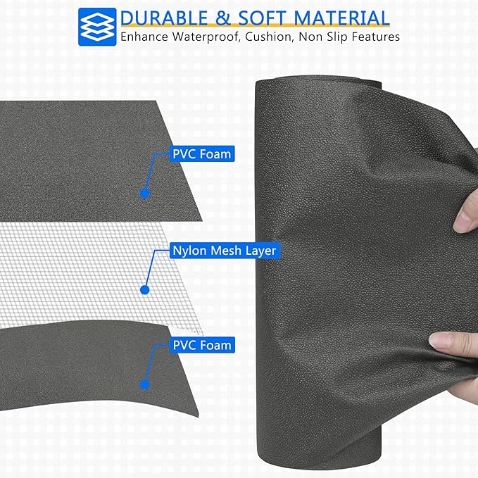 WochiTV Shelf Liner for Cabinets, Drawer 20 x 236 inches, Non Adhesive Non Slip Foam Rubber Mat for Kitchen, Pantry, Bathroom, Cupboard, Garage, Closet, Shelves, Drawer, Tool Box, Gray