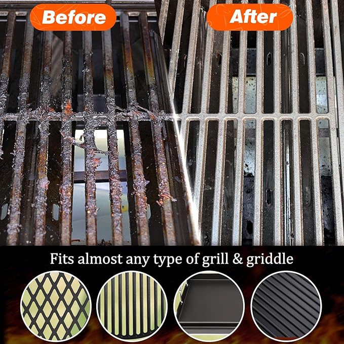 Grill Brush for Outdoor Grill, Bristle Free Grill Brush BBQ Grill Brush with Scraper, Steam Grill Cleaning Brush & Grill Cleaning Kit, BBQ Brush for Gas Charcoal Smoker Griddle, Gifts for Men Dad