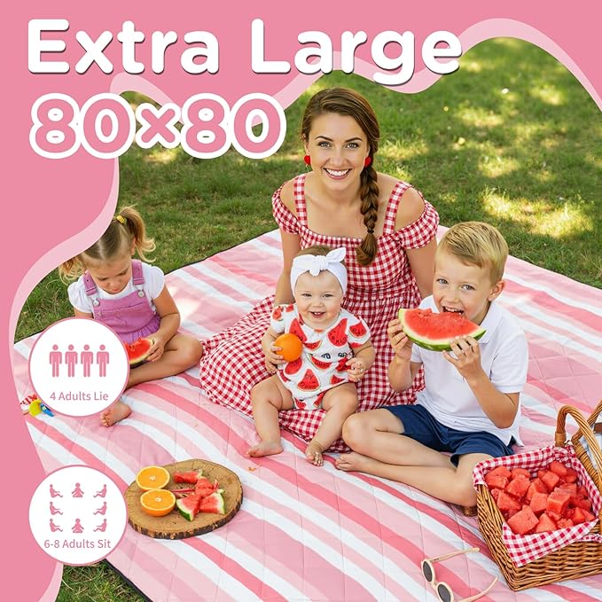 Waterproof Picnic Blanket Outdoor Camping Beach Mat Extra Large Foldable Car Essential Roadtrip Gadget RV Accessories Glamping Tent Gear Must-Haves Hiking Stuff Backpacking Necessities Gift