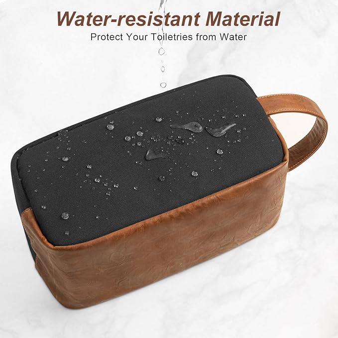Travel Toiletry Bag for Men, Hanging Toiletry Organizer, Water Resistant Shaving Kit with Large Capacity for Travel Accessories (Black, Medium)
