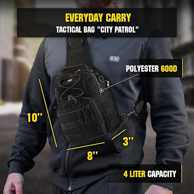 M-Tac CCW Sling Bag for Men & Women - EDC Shoulder Bag Tactical - Crossbody Concealed Carry Bag - Mens Chest Pack