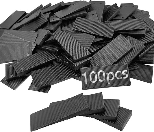 100Pcs Multi Purpose Furniture Plastic Shims Rubber Shims for Leveling Home Improvement DIY Levelers for Table,Toilet,Hot Tub and Furniture (2.4x1inch)