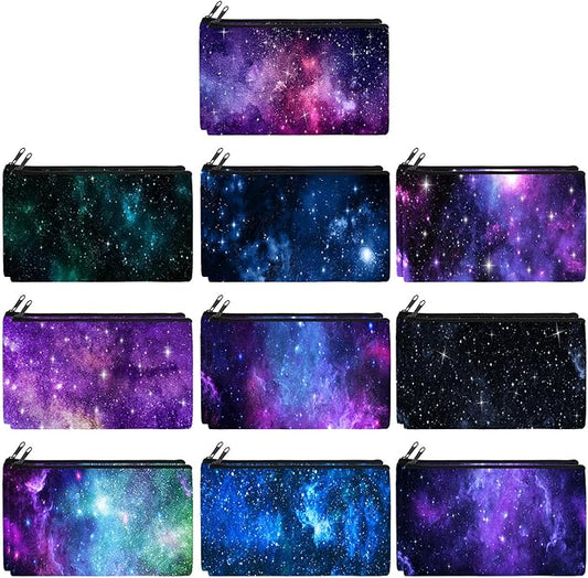 Reginary 20 Pieces Starry Sky Cosmetic Bag for Women Cute Star Roomy Makeup Bags with Zipper Starry Sky Toiletry Bag Pouch Travel Accessory Organizer Gifts, 7 x 4.3 Inches